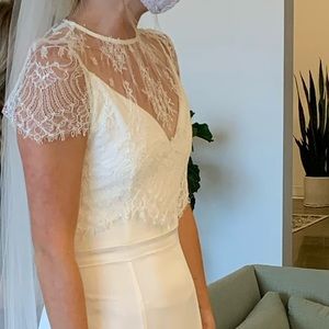 Alexandra Grecco - Caplet - wedding lace topper Size 8